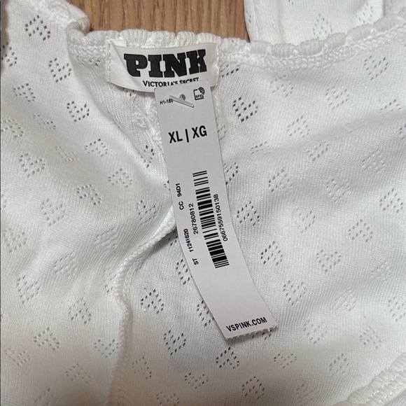 PINK Victoria's Secret White Pajama Romper - Picture 2 of 3